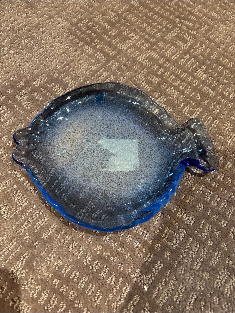 Amici vintage cobalt, blue, thick, handcrafted fish shaped plate